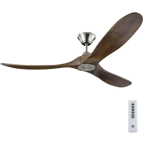 Maverick 60 inch Brushed Steel with Dark Walnut Blades Indoor-Outdoor Ceiling Fan