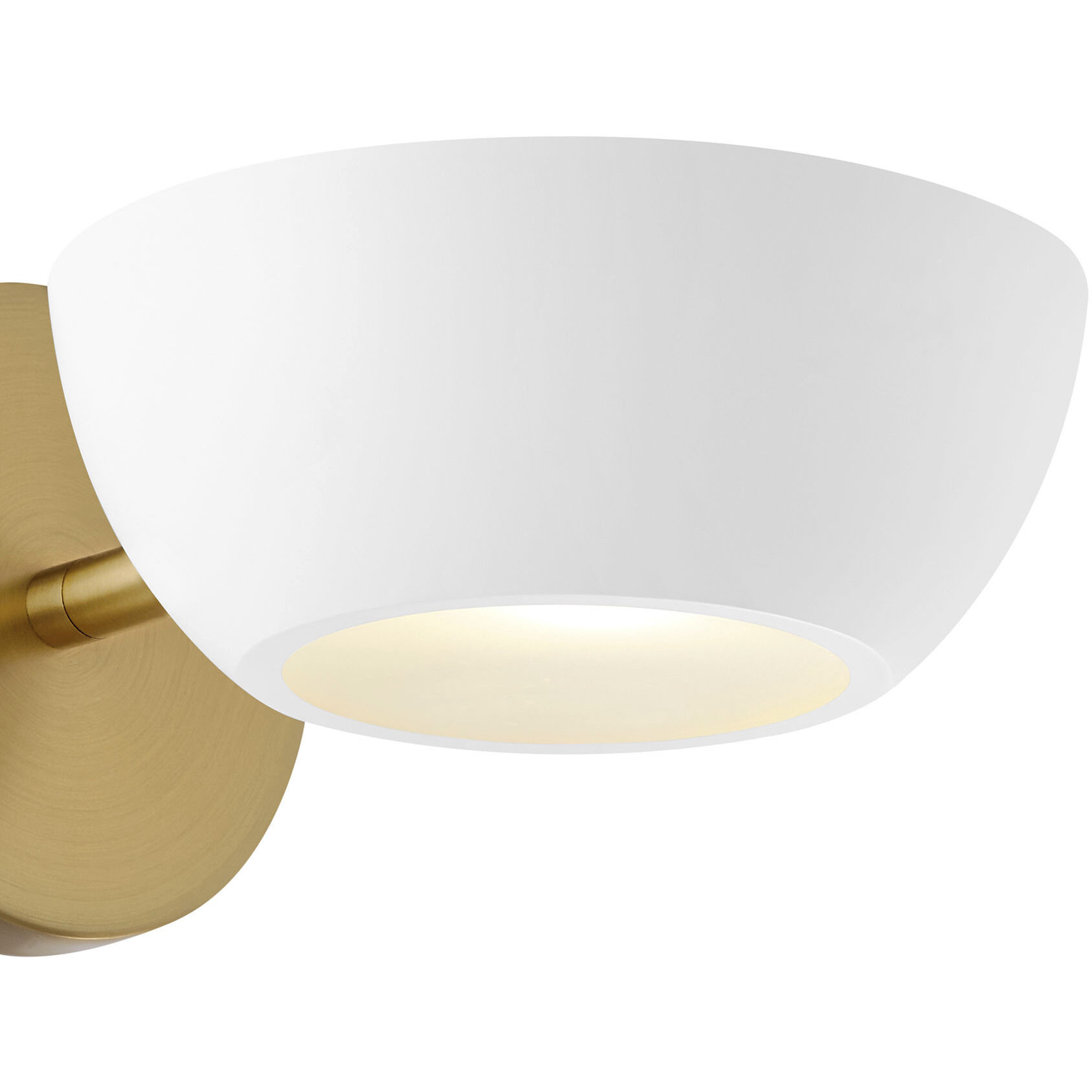 Contemporary 1 Light 7 inch White with Natural Brass Wall Sconce Wall Light
