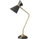 Mid Century Modern 26.5 inch 60.00 watt Black with Vintage Bronze Task Table Lamp Portable Light, Swivel