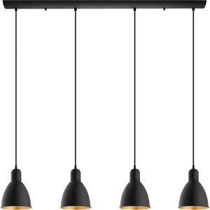 Priddy 2 4 Light 40 inch Black and Gold Linear Pendant Ceiling Light