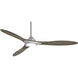 Sleek 60 inch Brushed Nickel with Seasoned Wood Blades Ceiling Fan