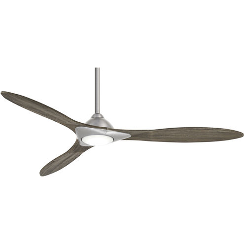 Sleek 60 inch Brushed Nickel with Seasoned Wood Blades Ceiling Fan