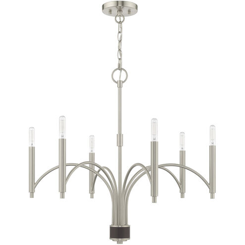 Wisteria 6 Light 26 inch Brushed Nickel Chandelier Ceiling Light