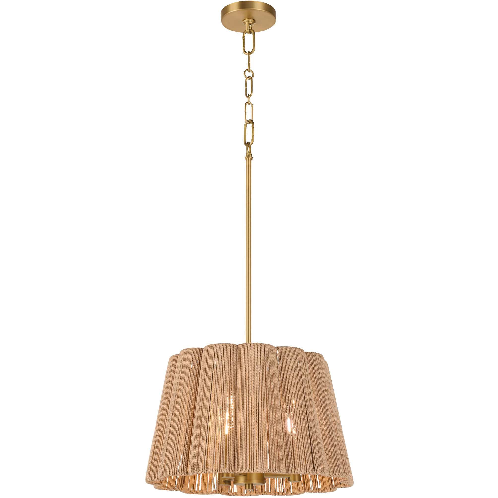 Anton 3 Light 16 inch Brushed Brass Pendant Ceiling Light