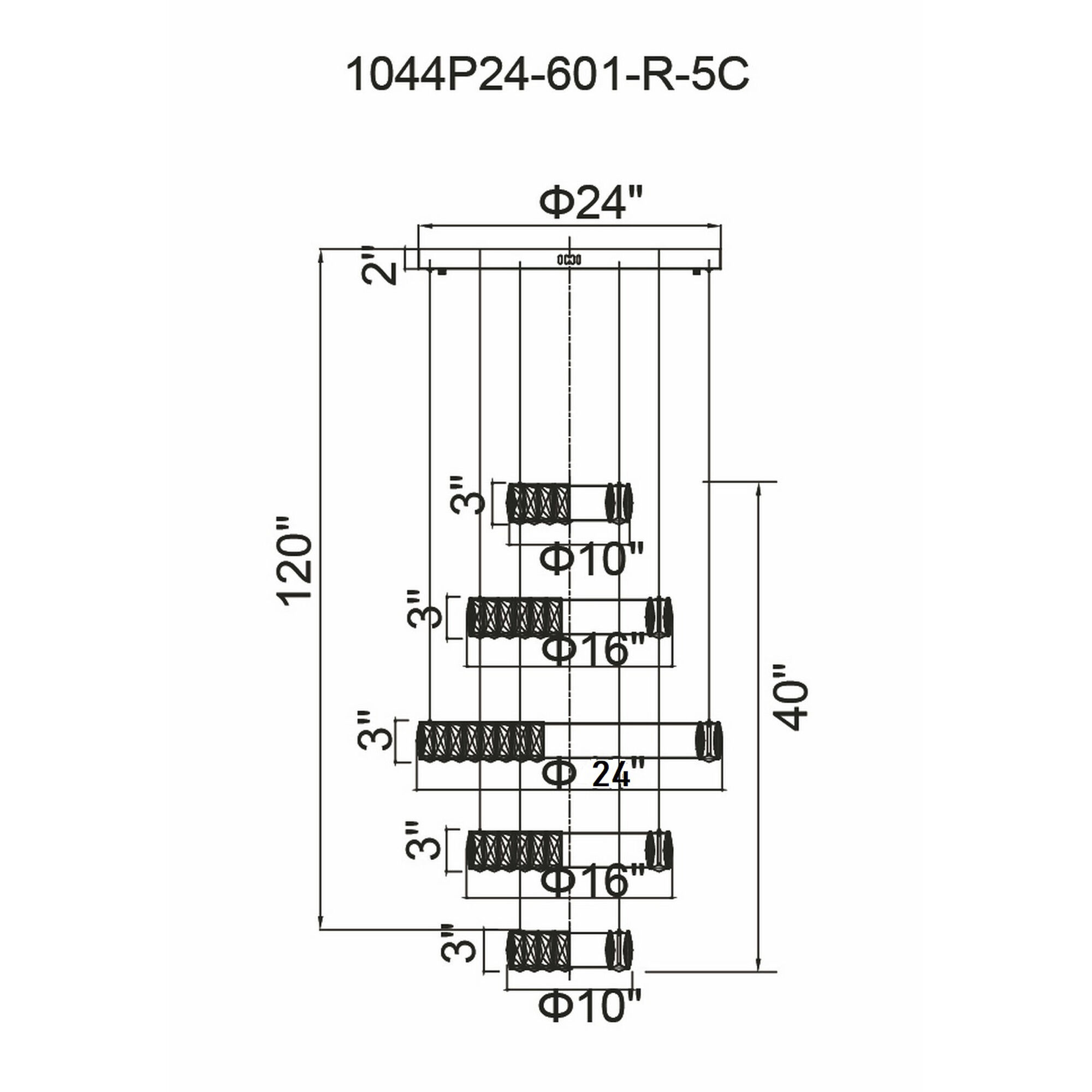 Madeline LED 24 inch Chrome Down Chandelier Ceiling Light