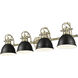 Yep Duncan Vanity Wall Light in Aged Brass, Matte Black