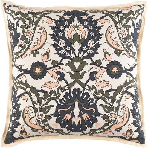 Vincent 22 X 22 inch Peach and Dark Brown Throw Pillow