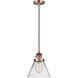 Franklin Restoration Cone 1 Light 8 inch Antique Copper Mini Pendant Ceiling Light in Incandescent, Clear