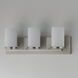 Lateral 3 Light 20 inch Satin Nickel Bath Vanity Wall Light in Satin White
