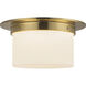 Mineral 2 Light 11.13 inch Patina Brass and Opal Glass Flush Mount Ceiling Light in Opal Glass Shade