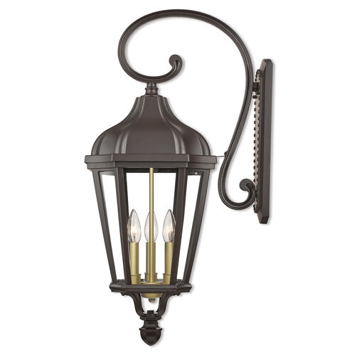 Morgan 3 Light 29 inch Bronze Outdoor Wall Lantern