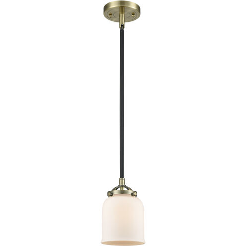 Nouveau Bell 1 Light 5 inch Black Antique Brass Mini Pendant Ceiling Light in Incandescent, Matte White, Nouveau