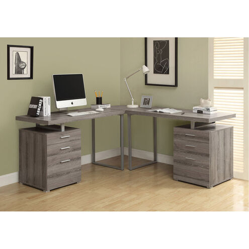 Ramapo 47 X 24 inch Dark Taupe and Silver Computer Desk