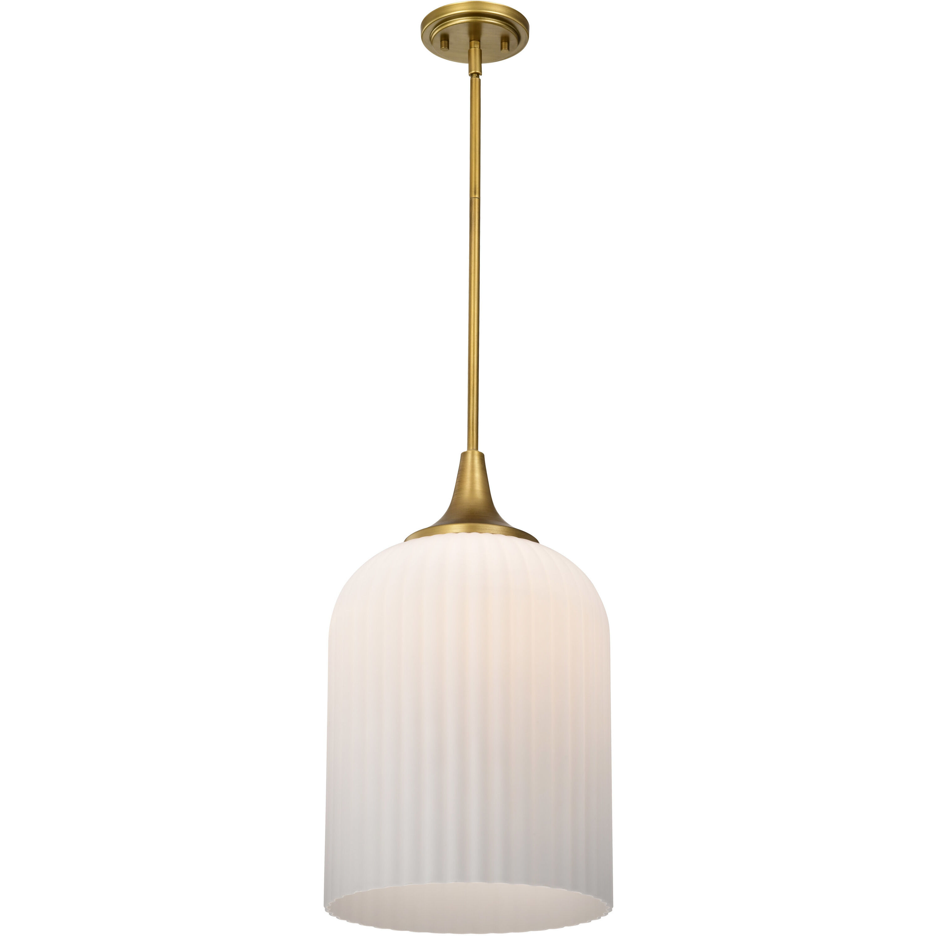 Solara 12 inch Natural Brass Pendant Ceiling Light