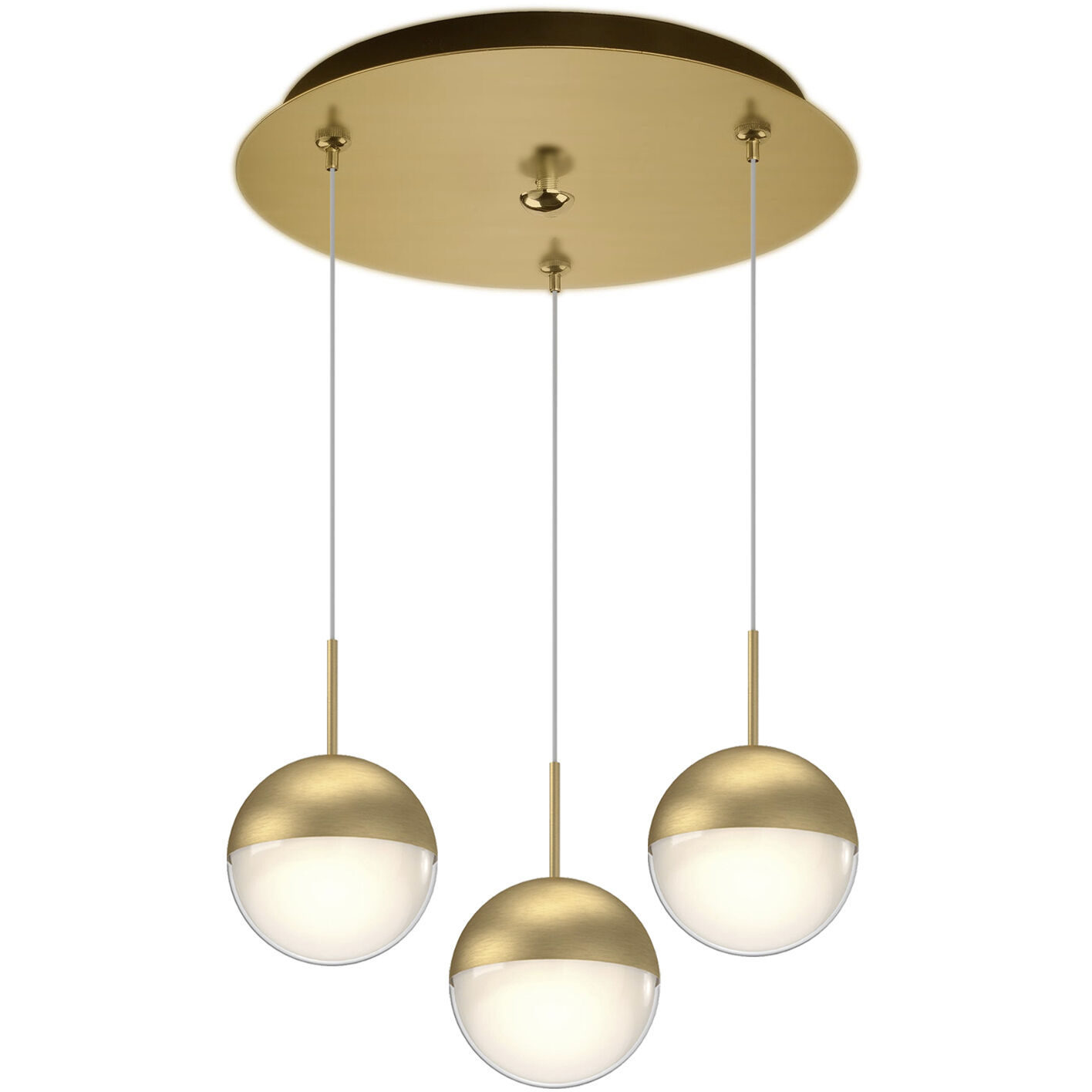 Pluto LED 11.5 inch Brushed Gold Multi Pendant Ceiling Light