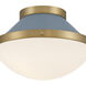 Xander 1 Light 12.25 inch Vibrant Gold and Blue Flush Mount Ceiling Light