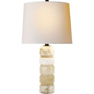 Chapman & Myers Chunky Alabaster Table Lamp in Natural Paper