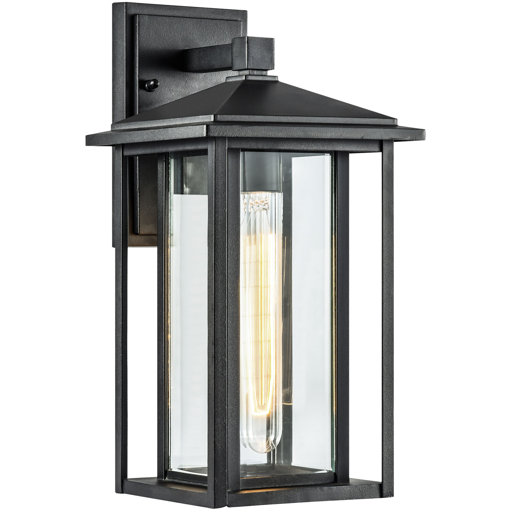 Caldwell 1 Light 15 inch Matte Black Outdoor Wall Light