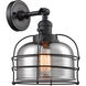 Franklin Restoration Large Bell Cage LED 9 inch Matte Black Sconce Wall Light, Franklin Restoration