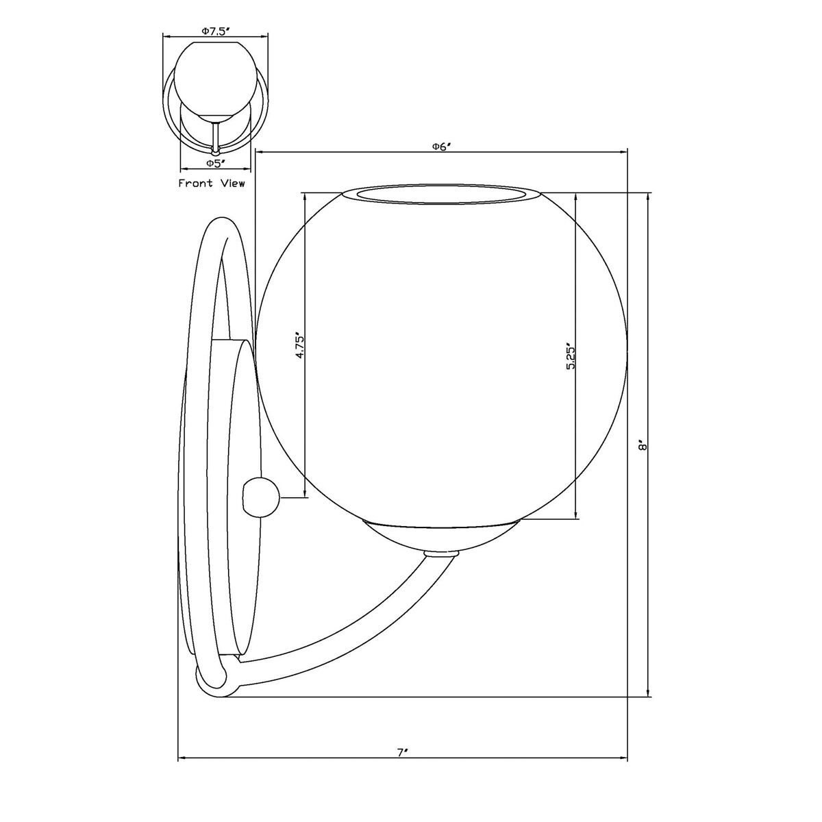 Signature 1 Light 7.5 inch Antique Bronze Wall Sconce Wall Light