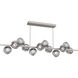 Luna LED 72 inch Beige Silver Chandelier Ceiling Light in 3000K LED, Floret Inner - Smoke Outer, Twisted Branch