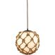 Coastal Inlet 1 Light 11 inch Oil Rubbed Bronze Mini Pendant Ceiling Light in Opal White Glass with Natural Rope