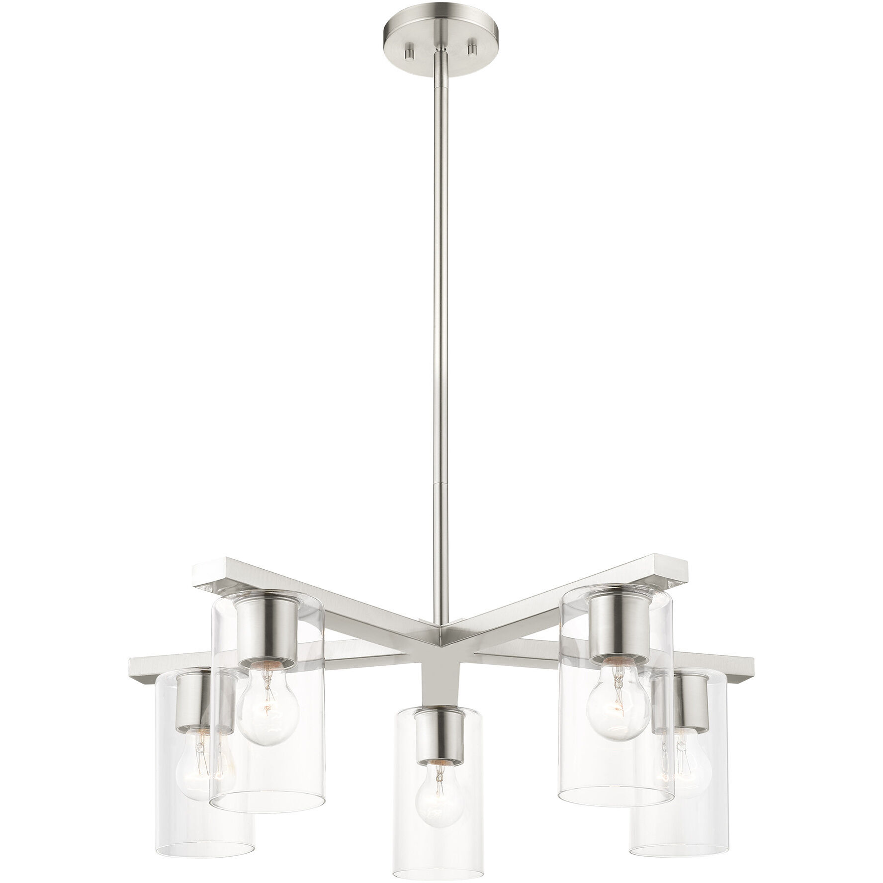 Zurich 5 Light 26 inch Brushed Nickel Chandelier Ceiling Light