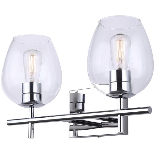 Cain 2 Light 15.75 inch Chrome Vanity Light Wall Light