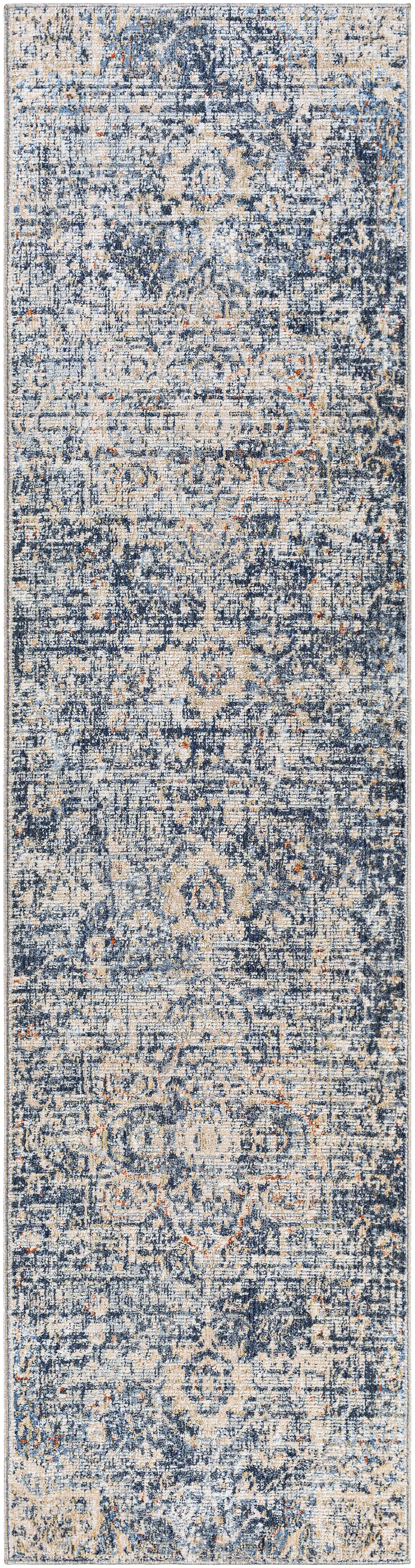 Amore 120 X 30 inch Navy Rug in 2.5 X 10, Runner