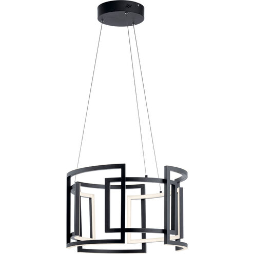 Melko LED 24 inch Black Chandelier Round Pendant Ceiling Light