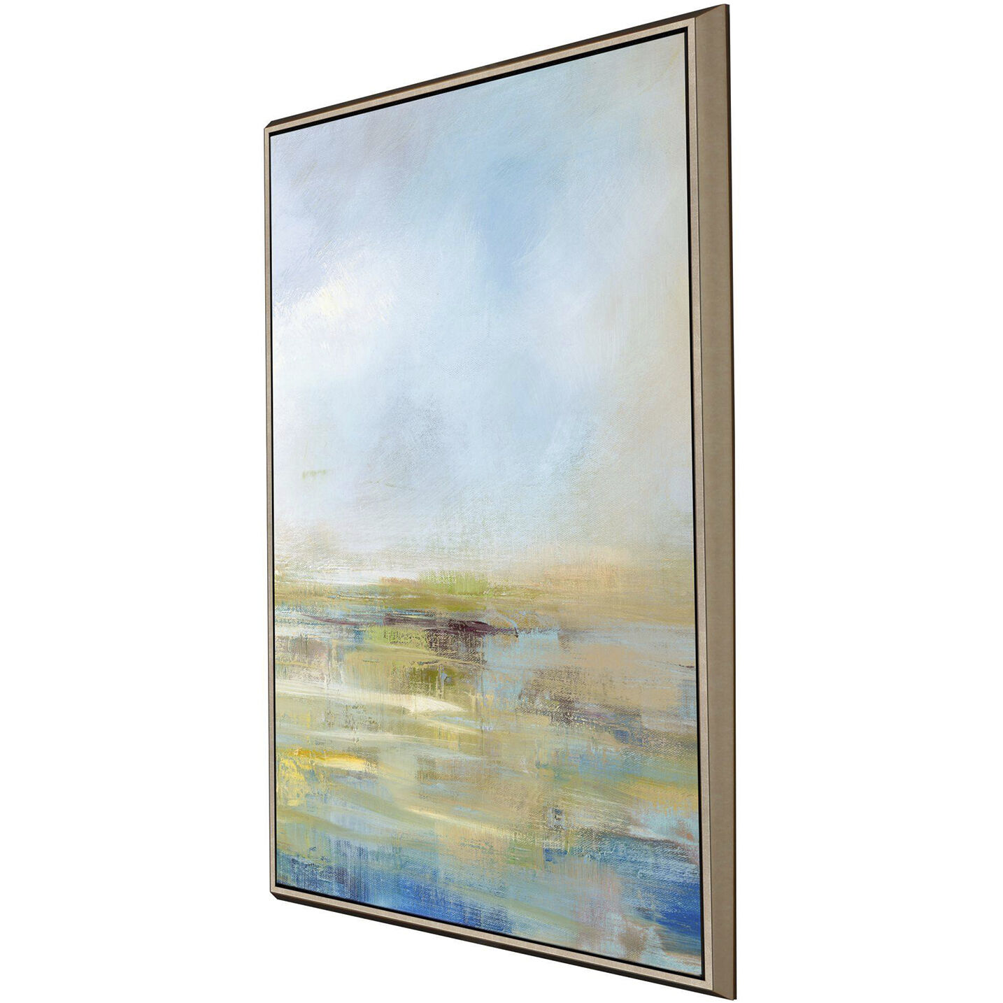 Horizon Blue and Beige and Gray and Neutral Canvas