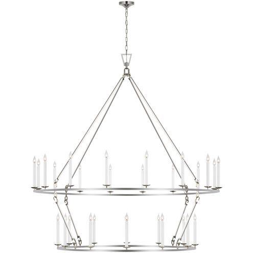 Chapman & Myers Darlana6 LED 73 inch Polished Nickel Two Tier Chandelier Ceiling Light, Grande