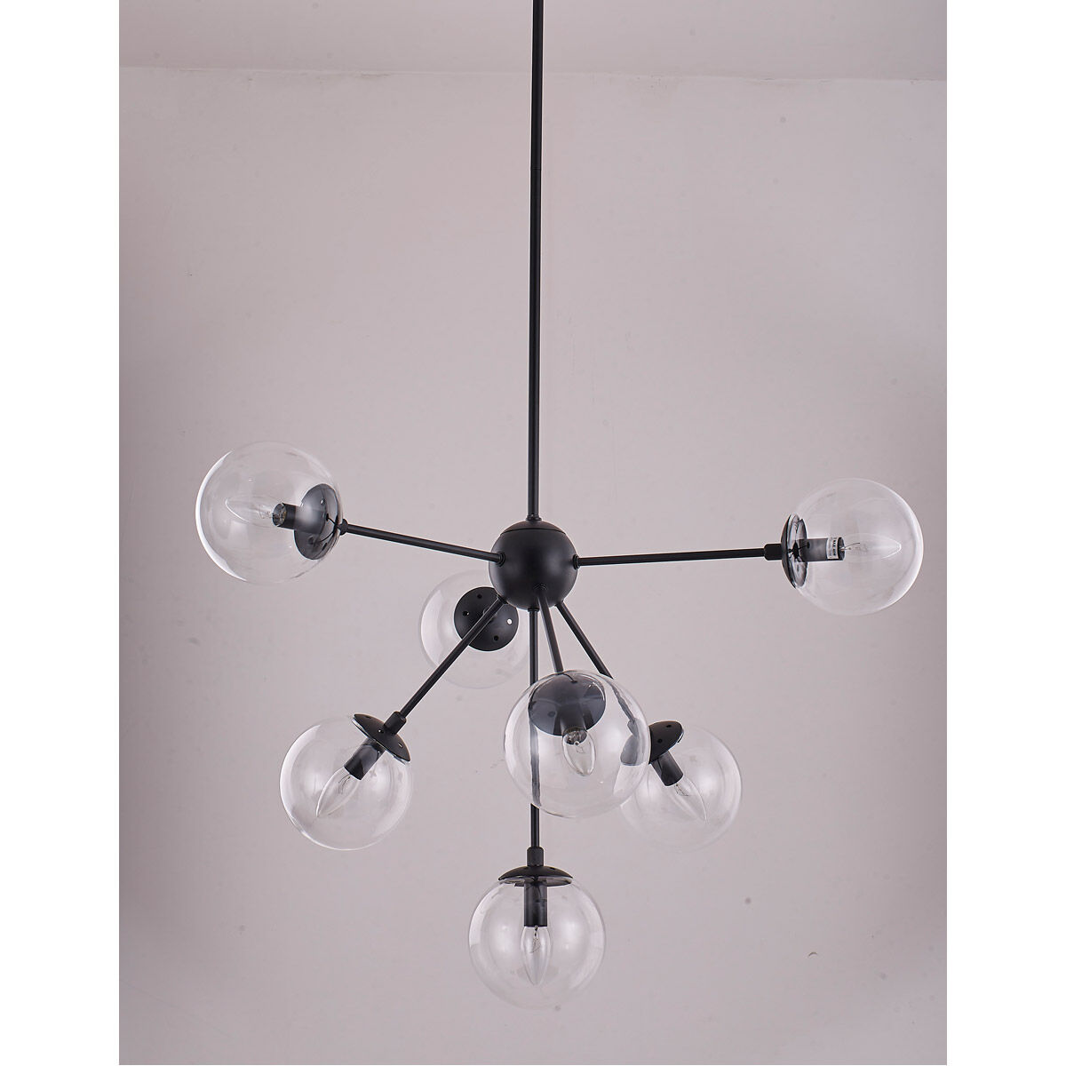 Bethel International Canada 6 Light 34 inch Black Chandelier Ceiling Light ZP184C34B - Open Box