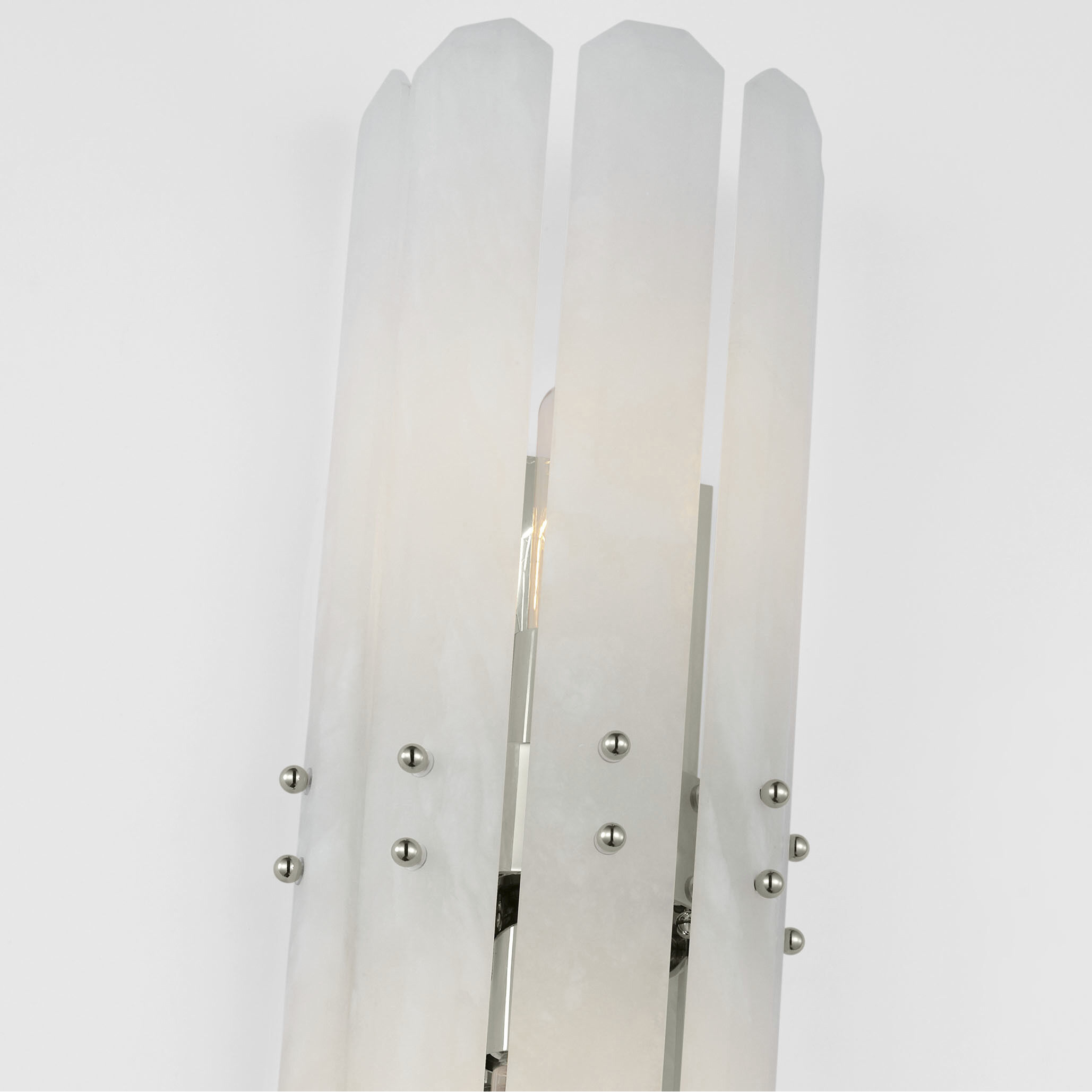 AERIN Bonnington Tall Sconce Wall Light in Polished Nickel, Alabaster
