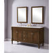 Lexington 60 X 21 X 35 inch Walnut with White Marble Vanity Set