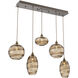 Misto 5 Light Flat Bronze Linear Pendant Ceiling Light in Misto Bronze, Multi-Port