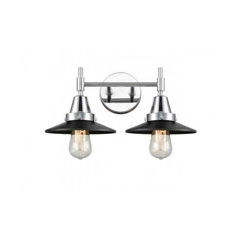 Caden 2 Light 17 inch Polished Chrome Bath Vanity Light Wall Light in Matte Black