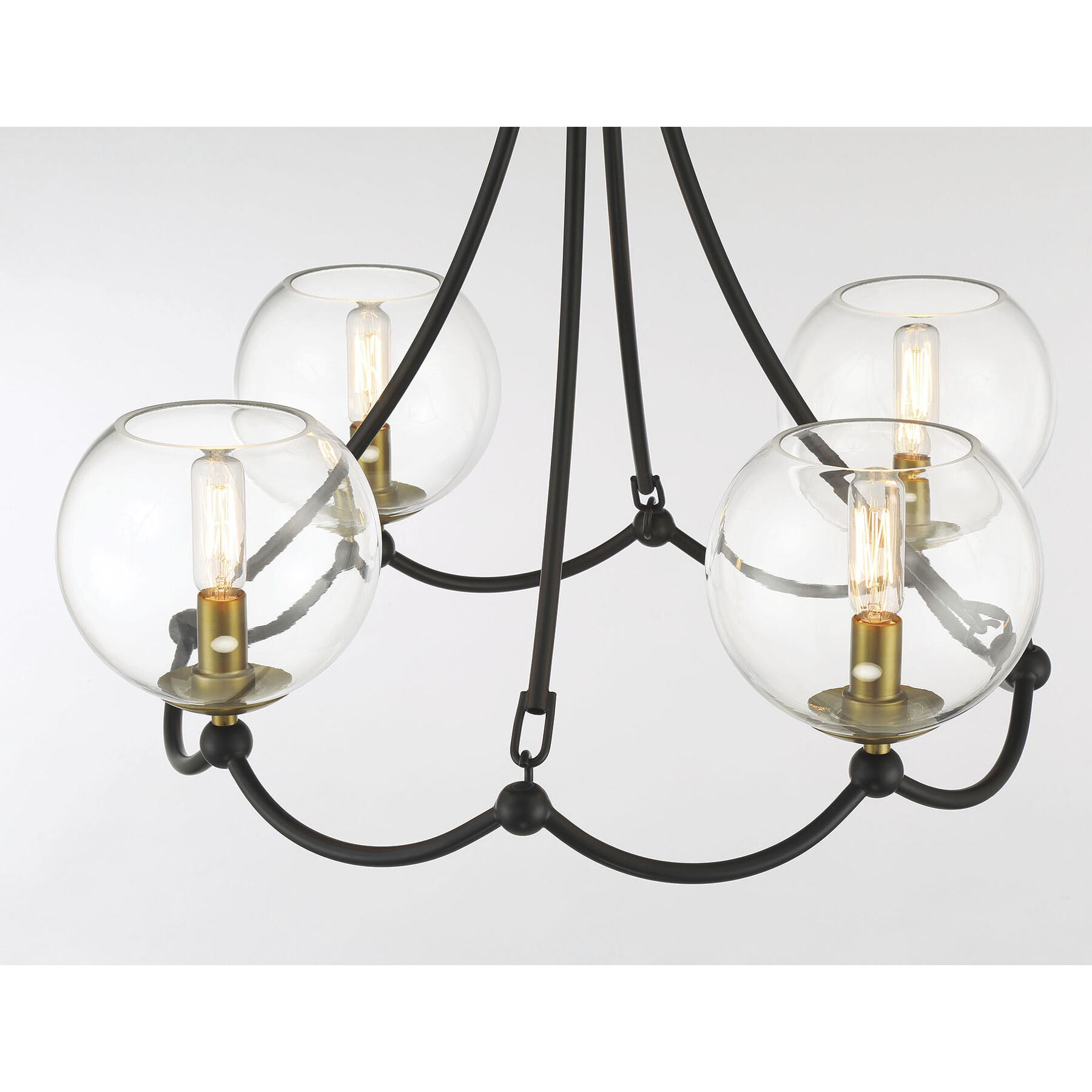 Vantage Kearney Park 4 Light 23 inch Coal and Soft Brass Chandelier Ceiling Light