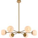 Briggs 6 Light 36 inch Brass Pendant Ceiling Light