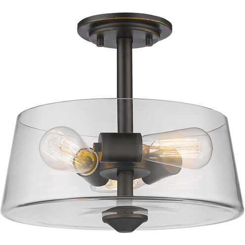 Annora 3 Light 13.75 inch Olde Bronze Semi Flush Mount Ceiling Light