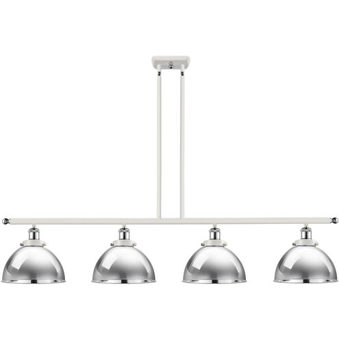 Ballston Urban 4 Light 48 inch White and Polished Chrome Island Light Ceiling Light