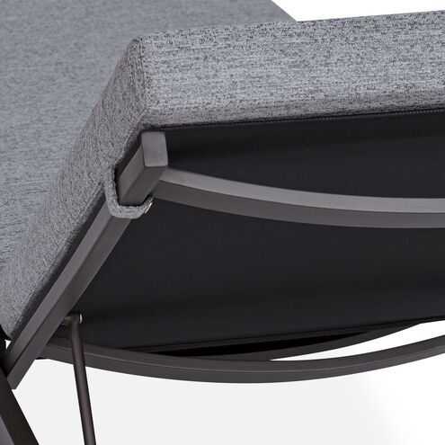 Bea 77 inch Textured Charcoal Gray Outdoor Pool Chaise Cushion