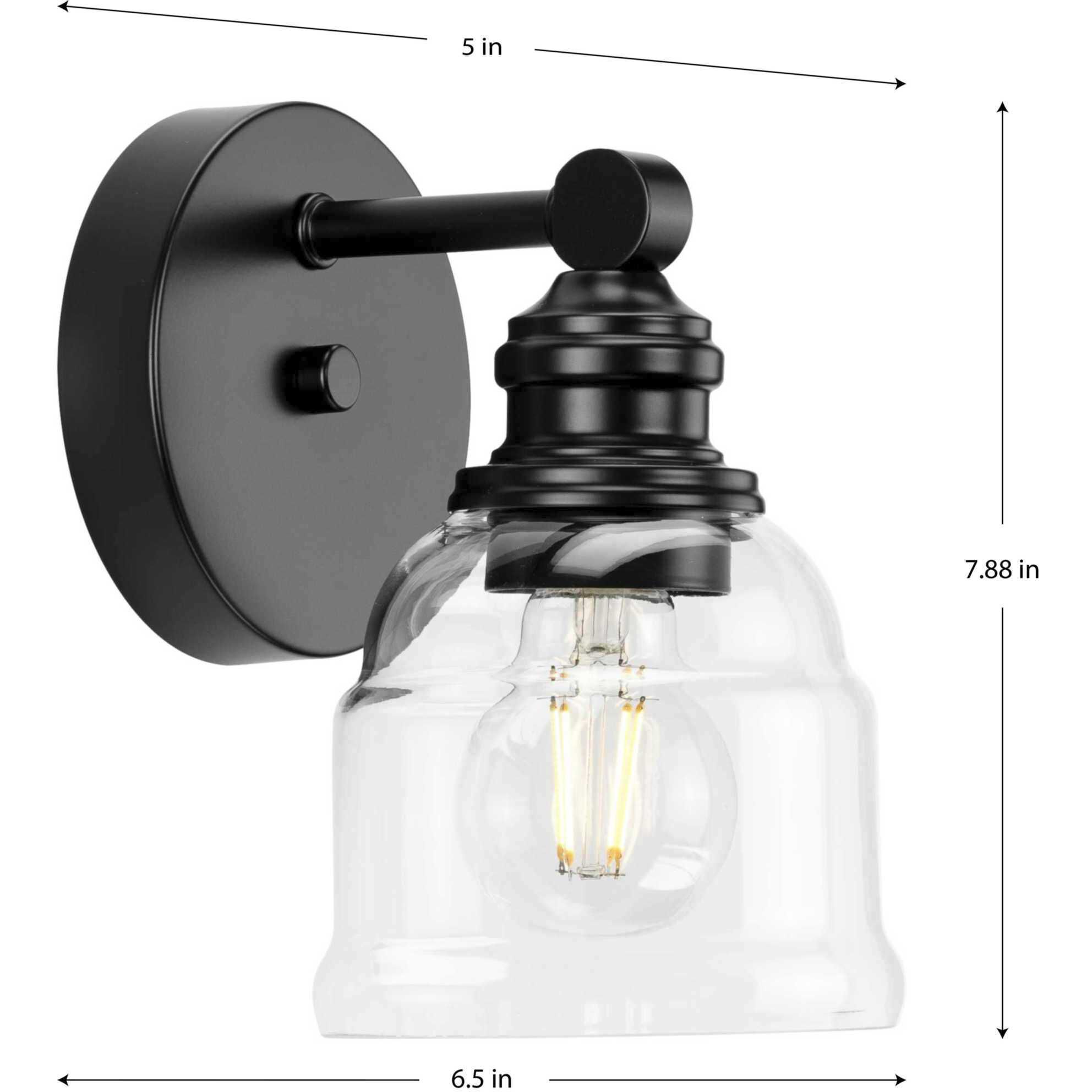 Ambrose 1 Light 7 inch Matte Black Bath Vanity Wall Light