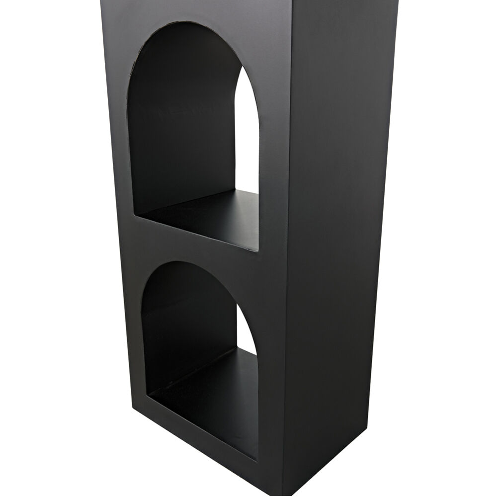 Aqueduct Matte Black Bookcase, C