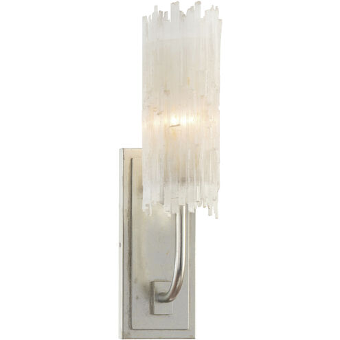 Natural Selenite 1 Light 4.75 inch Silver Leaf Wall Sconce Wall Light