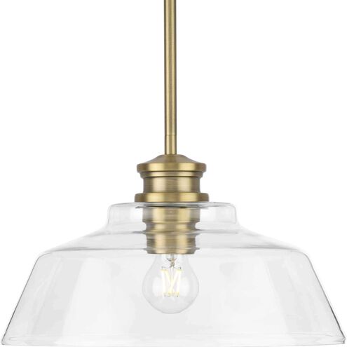 Singleton 1 Light 14 inch Vintage Brass Pendant Ceiling Light
