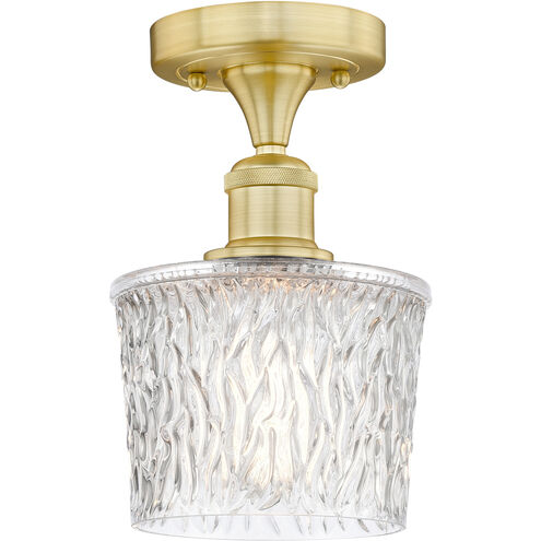 Niagra 1 Light 6.5 inch Satin Gold Semi-Flush Mount Ceiling Light