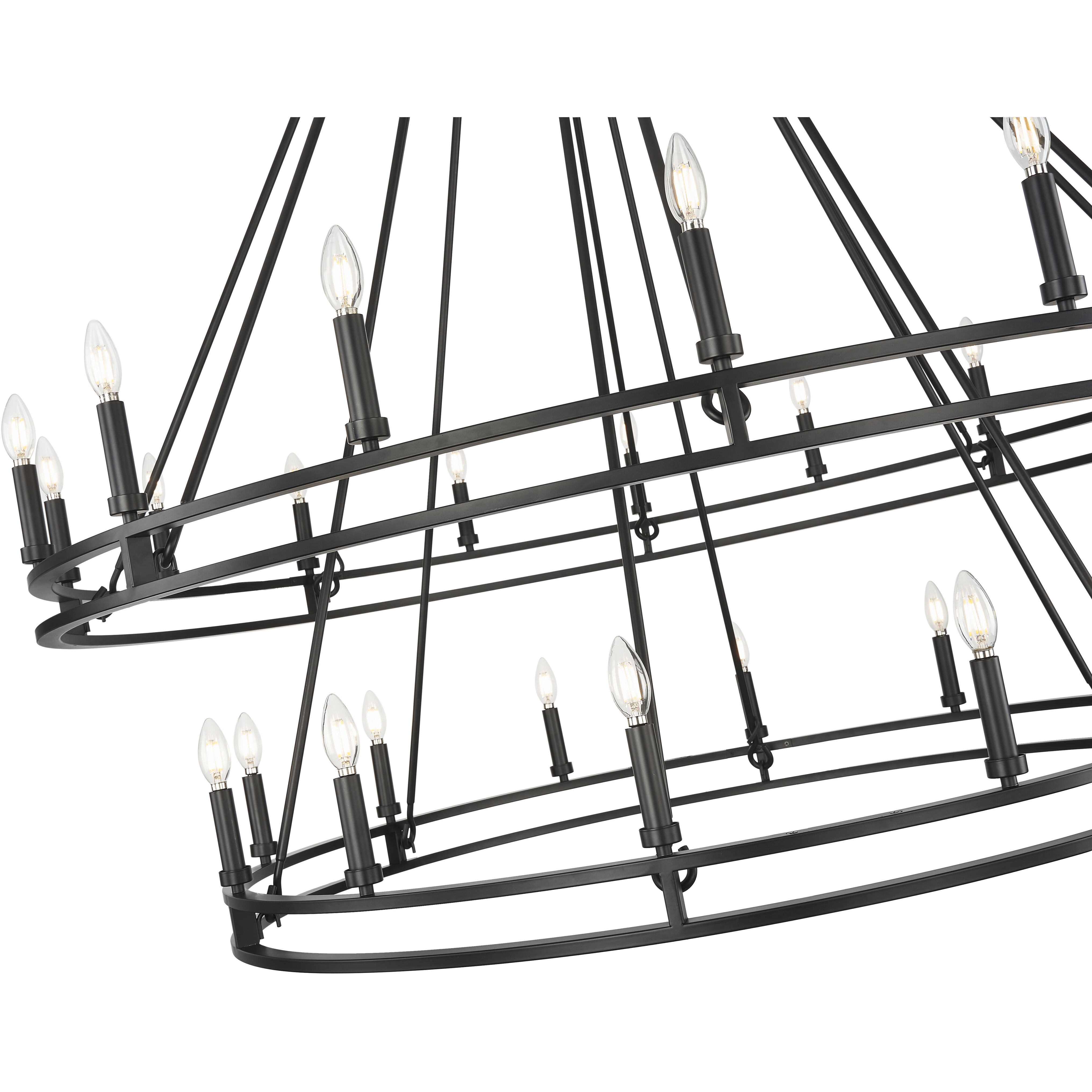 Dennison 28 Light 60 inch Matte Black Chandelier Ceiling Light