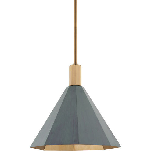 Huntley 1 Light 15 inch Patina Brass/Verde Outdoor Pendant