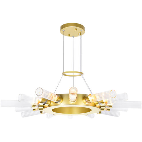 Collar LED 28 inch Satin Gold Chandelier Ceiling Light